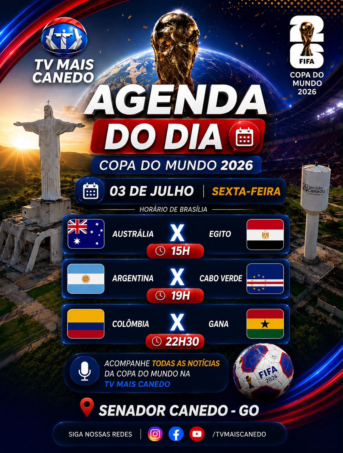 Copa do Mundo 2026: confira os jogos desta sexta-feira (3)