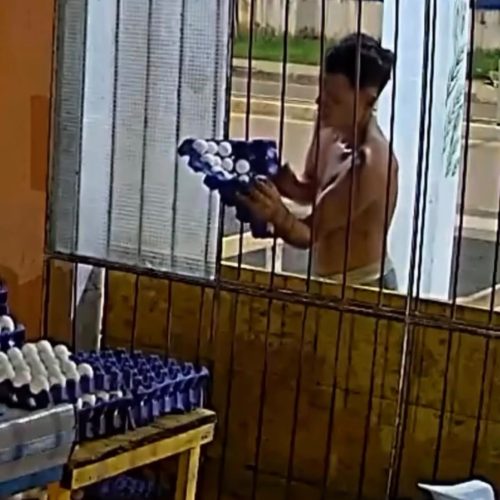 Missão quase impossível:Homem furta ovos com cabos de vasoura e viraliza