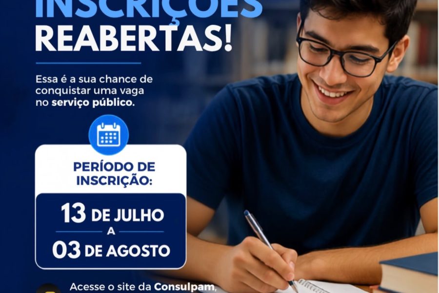 Inscrições para concurso da Câmara de Senador Canedo são reabertas nesta segunda (13)