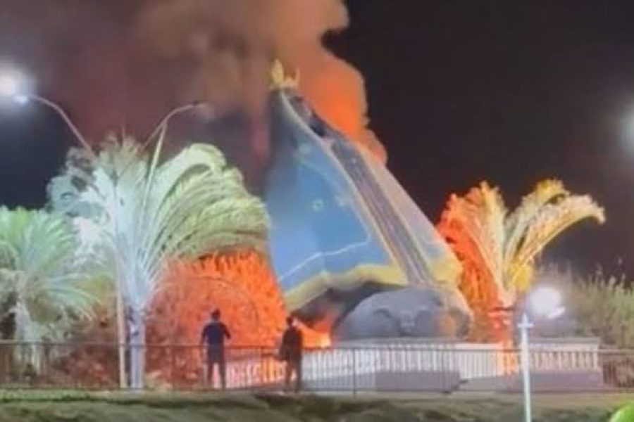 Imagem de Nossa Senhora Aparecida é destruída por incêndio em Nerópolis