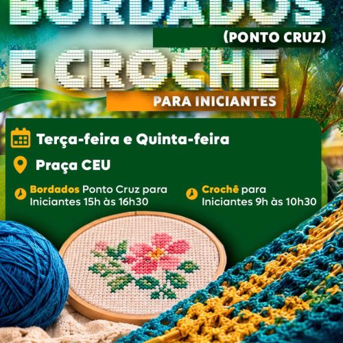 Quer aprender crochê ou bordado de graça? Prefeitura abre vagas para iniciantes em Senador Canedo