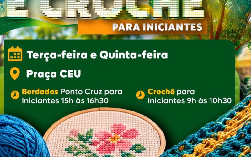 Quer aprender crochê ou bordado de graça? Prefeitura abre vagas para iniciantes em Senador Canedo