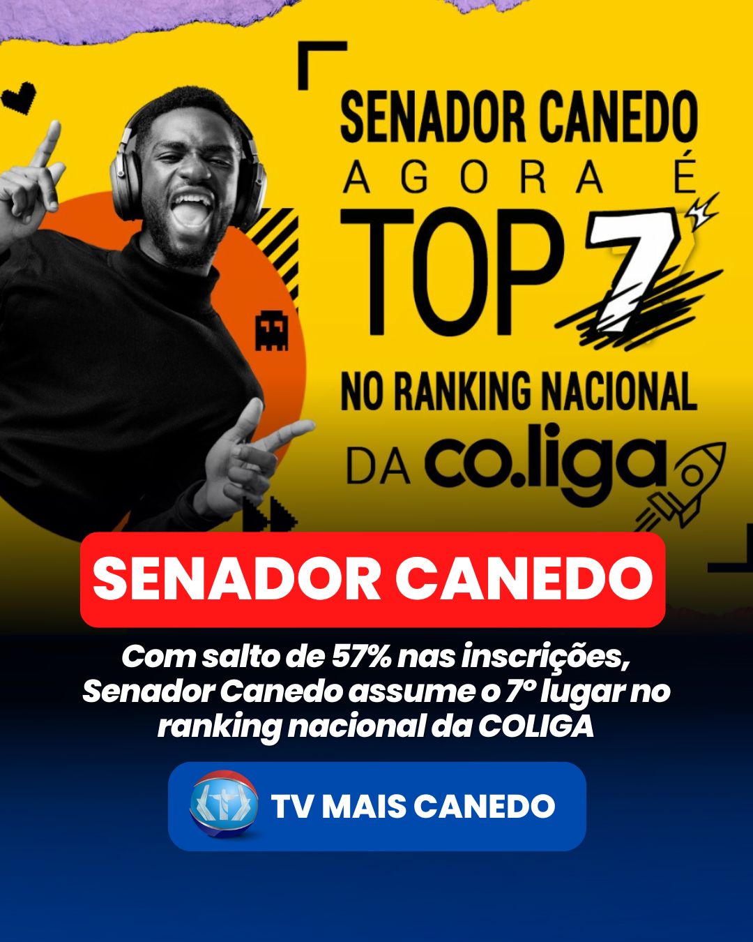 Com salto de 57% nas inscrições, Senador Canedo assume o 7º lugar no ranking nacional da COLIGA