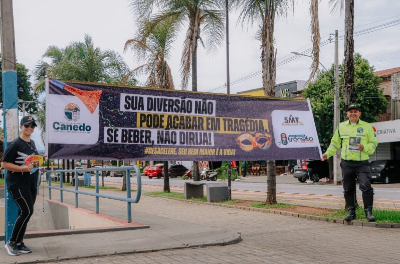 SMT e Detran-GO realizam blitz educativa no pré-carnaval em Senador Canedo