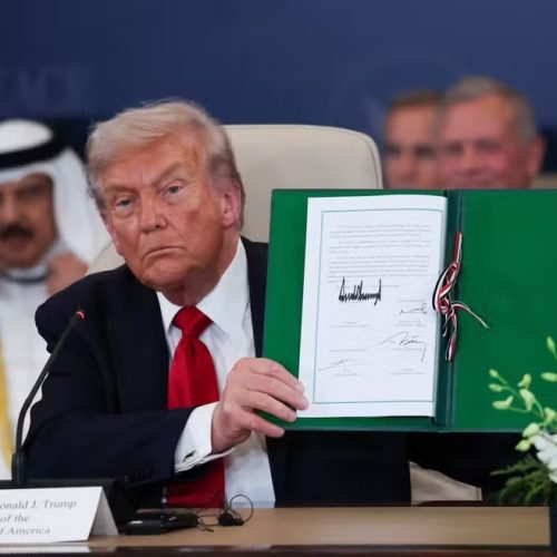 Líderes de diversos países do mundo assinaram  um acordo para o cessar-fogo da guerra na Faixa de Gaza