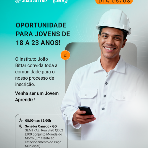 Instituto João Bittar abre inscrições gratuitas para capacitação de jovens em Senador Canedo