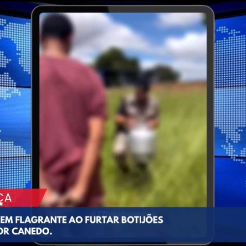 Suspeito é preso em flagrante ao furtar botijões de gás em Senador Canedo.