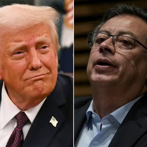 Donald Trump, presidente dos EUA, e Gustavo Petro, presidente da Colômbia