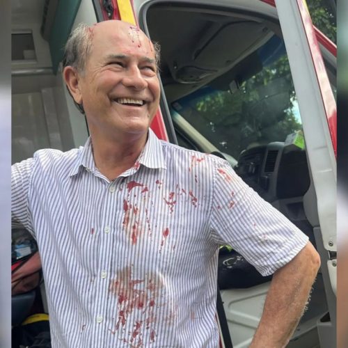 Mesmo ferido, piloto aparece sorrindo após pouso forçado em Goiás