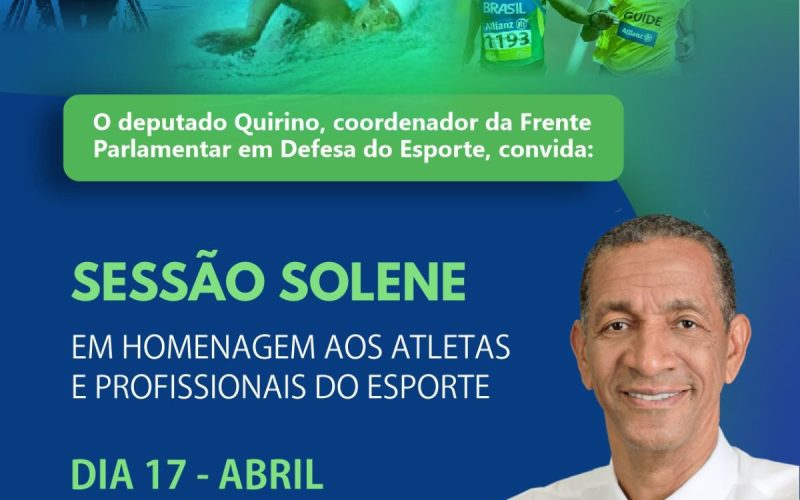Deputado Ricardo Quirino promove sessão solene em reconhecimento ao esporte goiano.