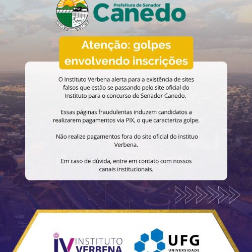 Prefeitura alerta para golpes em inscrições do concurso de Senador Canedo