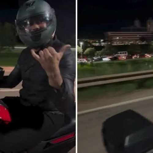 Henrique e Juliano saem de moto após show em Goiânia