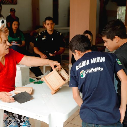 Guarda Mirim conhece criação de abelhas sem ferrão em visita educativa em Senador Canedo