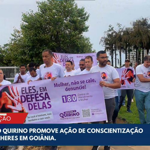 Ação em Goiânia, por Ricar Quirino, conscientiza sobre o combate à violência contra a mulher