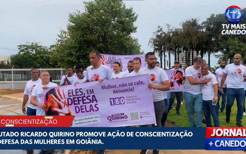 Ação em Goiânia, por Ricar Quirino, conscientiza sobre o combate à violência contra a mulher