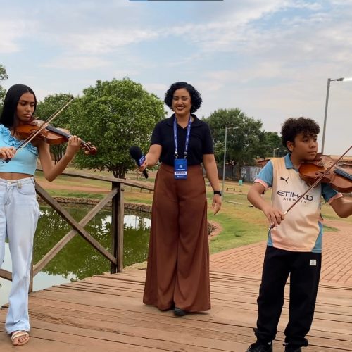 Jovens músicos de Senador Canedo integram turnê nacional com Orquestra Cajuzinhos.