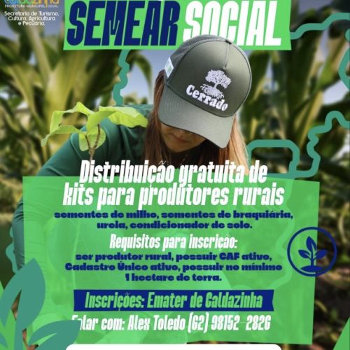 🌱🚜 Caldazinha lança Programa Semear Social com distribuição gratuita de kits agrícolas